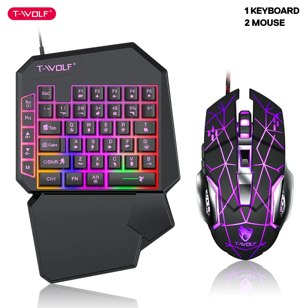 Gaming Accessories For Your Phone - T-WOLF TF900 клавиатура для одной руки,